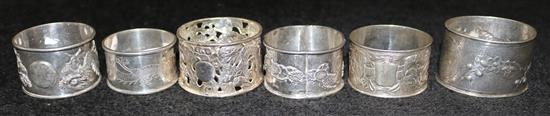 6 x Chinese napkin rings